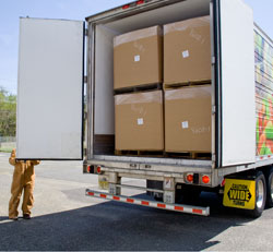 Trailer with open doors